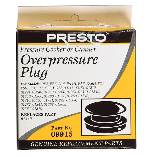 National Presto Presto Rubber Pressure Cooker/Canner Over Pressure Plug 09915 - main